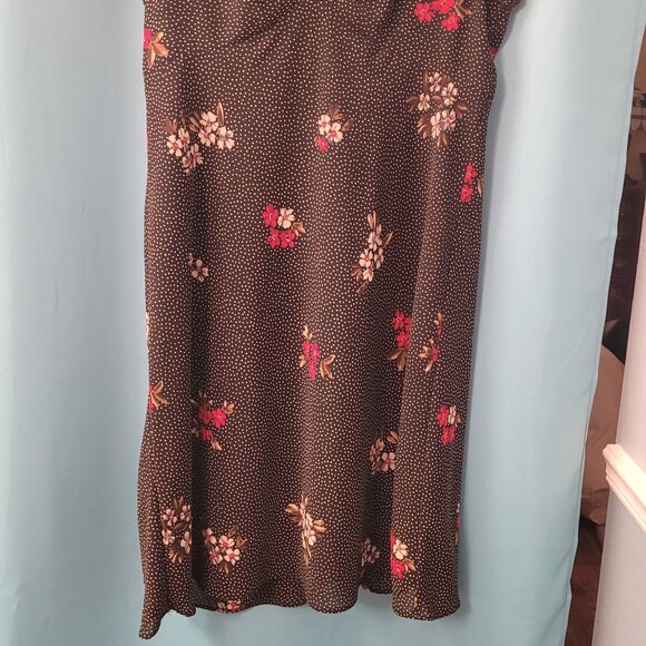 Robbie Bee Black Floral Polka Dot Dress – Size 12, Vintage Style, Cap Sleeves - Picture 5 of 6